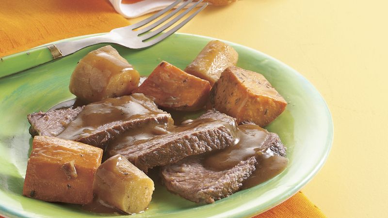 Pot Roast with Sweet Potatoes and Parsnips