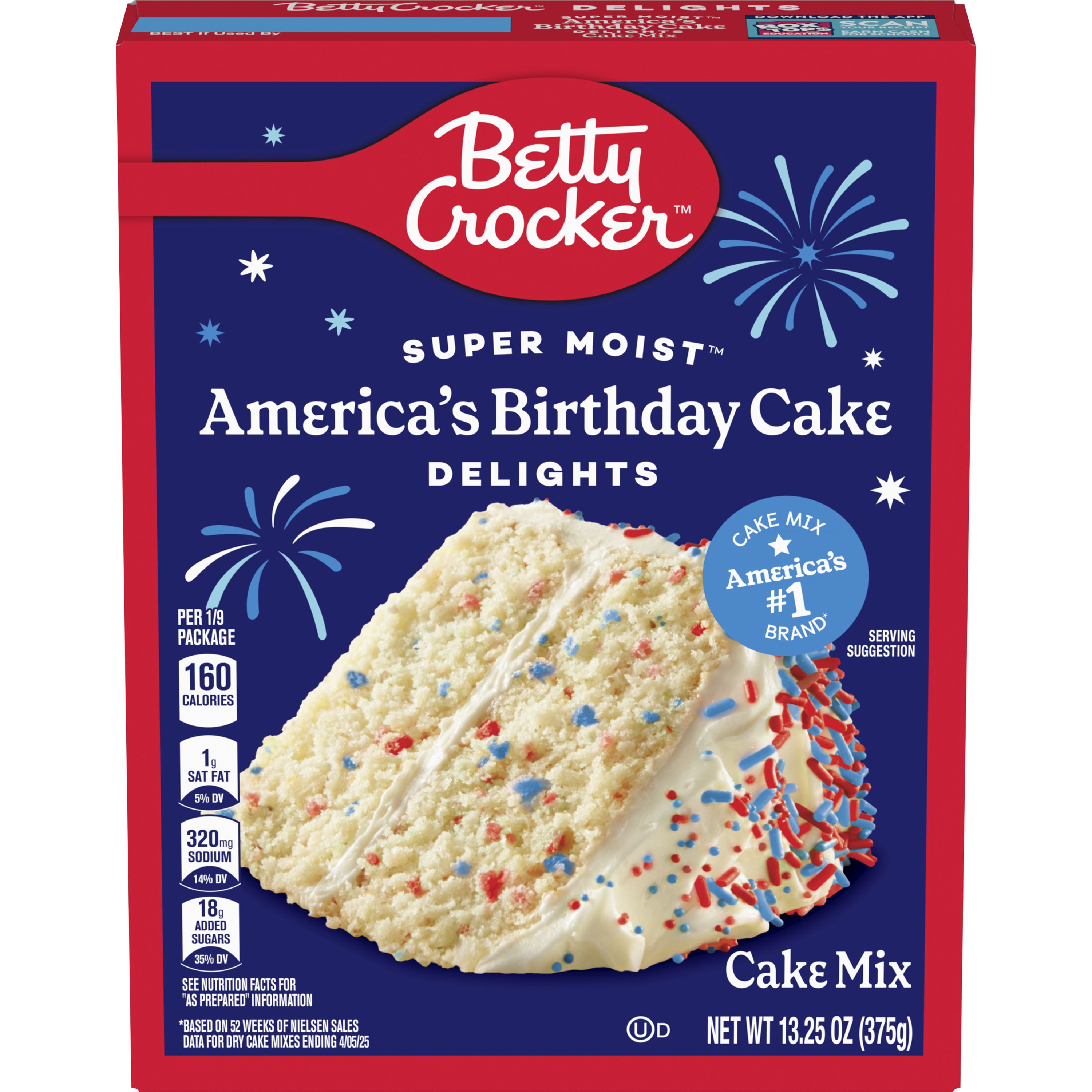 Betty Crocker™ Super Moist Delight America's Birthday Cake Mix 13.25 oz - Front