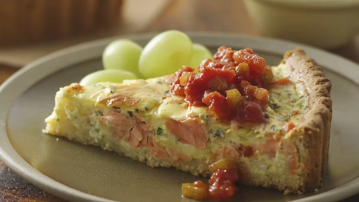 Salmon Quiche with Easy, Tasty Tomato Sauce