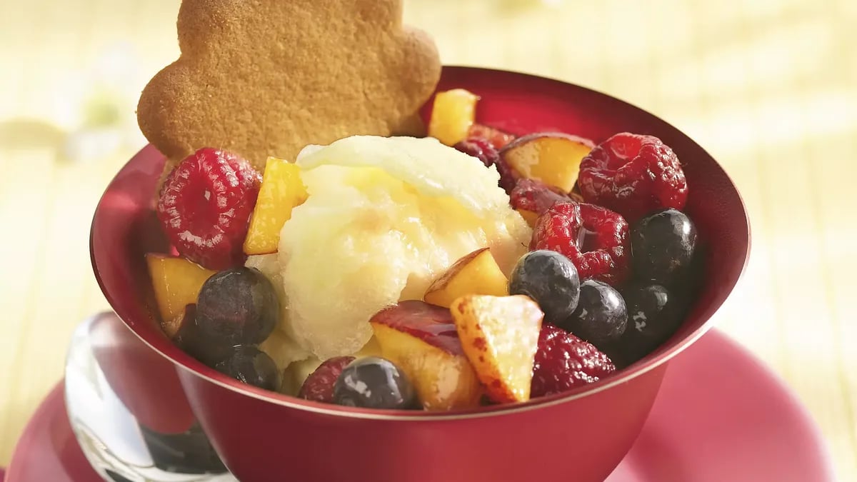 Summer Fruit-Topped Sorbet Sundae