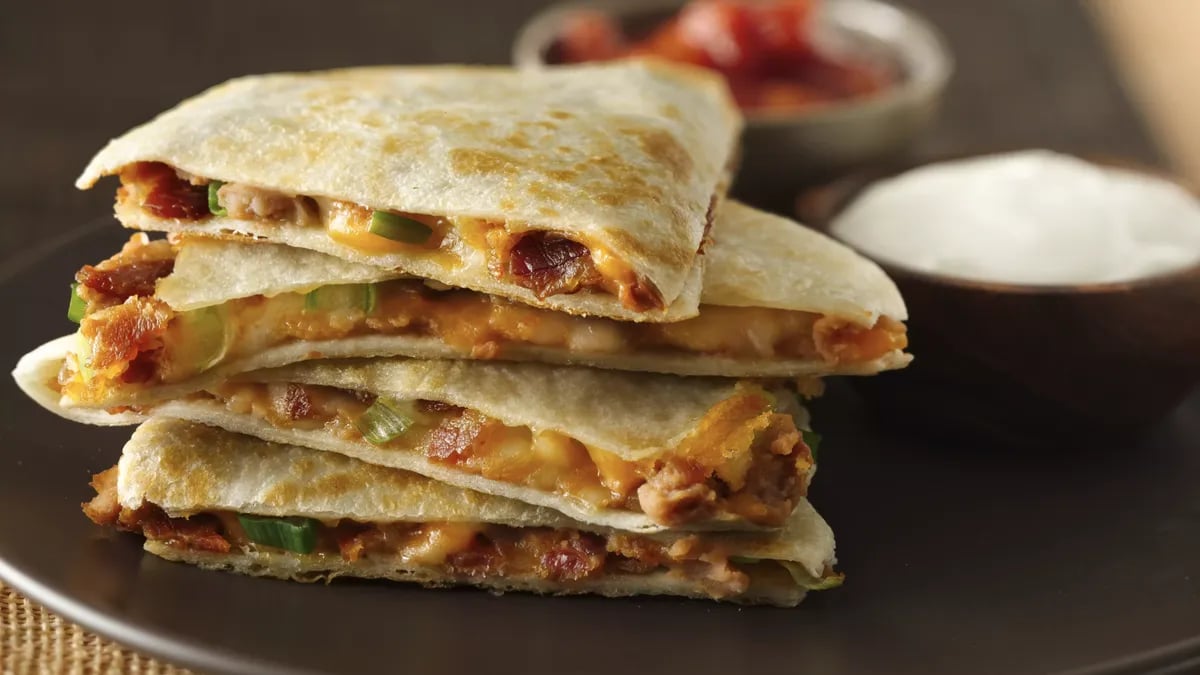 Cheesy Bacon-Bean Quesadillas