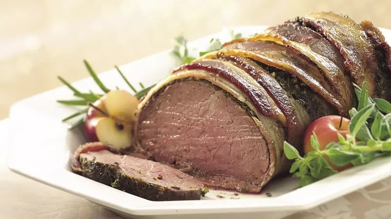 Bacon- and Herb-Crusted Beef Tenderloin