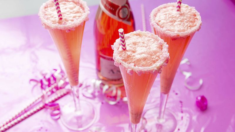 Creamy Pink Champagne Cocktail