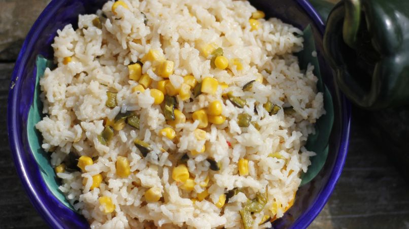 Rice with Poblano Peppers and Corn