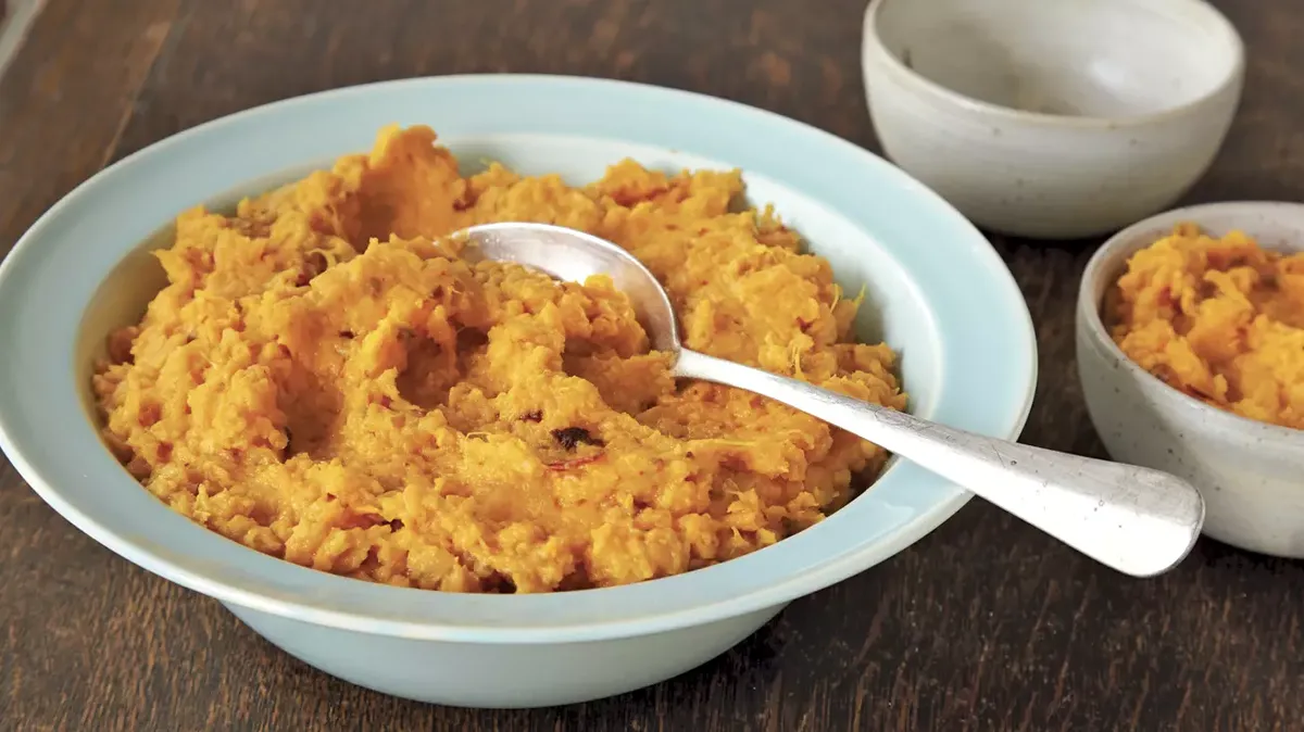 Chipotle Smashed Sweet Potatoes