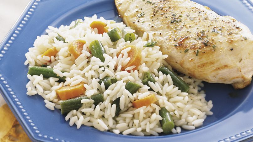 Rice Pilaf with Green Beans and Carrots