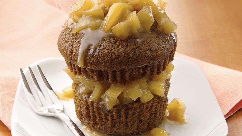 Honey Gingerbread Cakes with Caramel Apple Topping