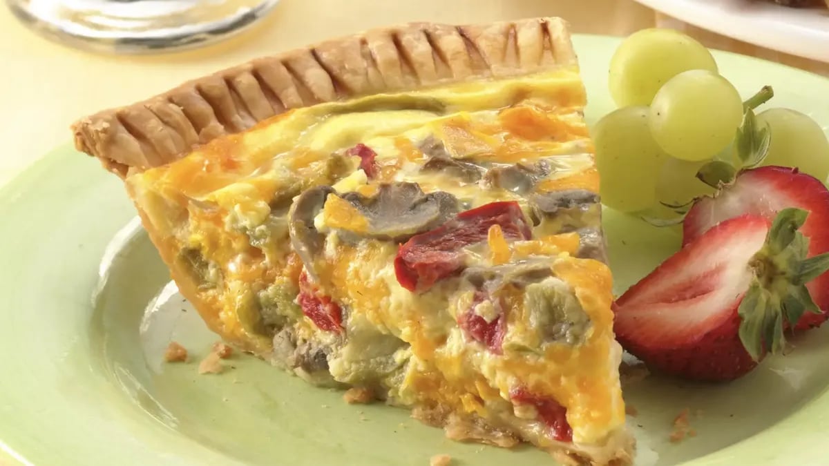 Vegetable-Cheddar Quiche