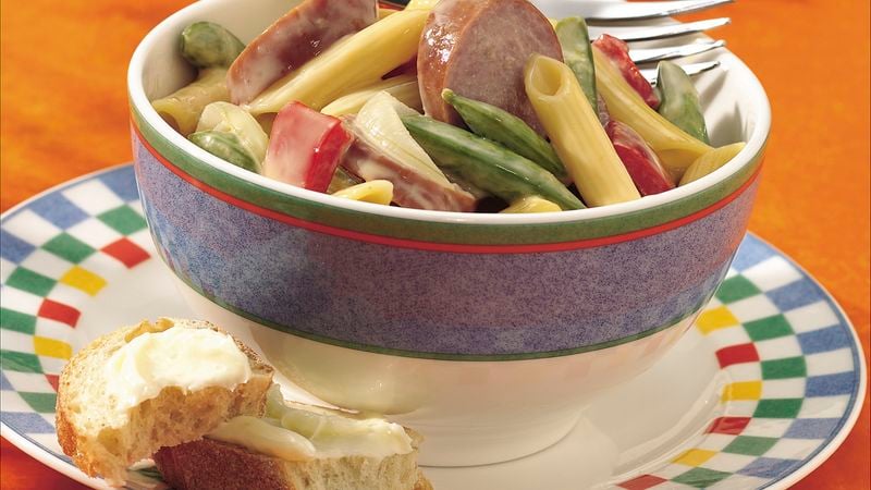 Penne with Vegetables and Kielbasa