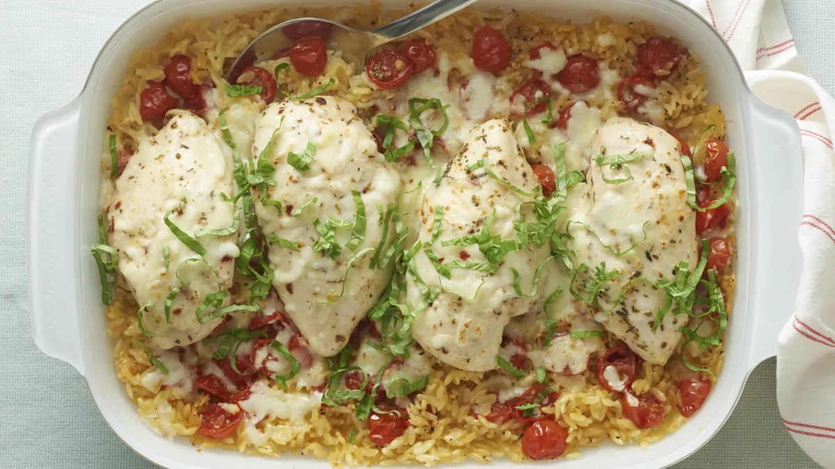 Garlic-Butter Orzo Chicken Casserole