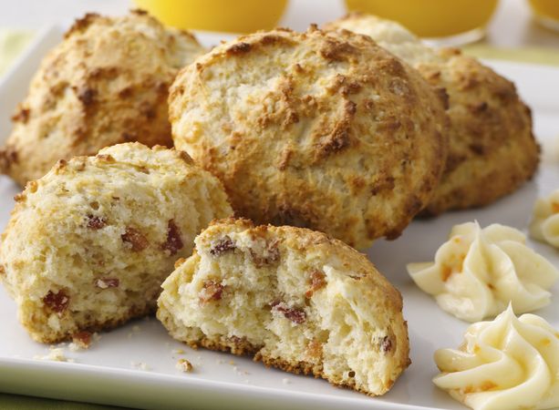 Bacon Biscuits with Orange-Honey Butter