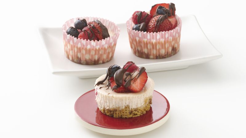Skinny Triple-Berry Mini Cheesecakes