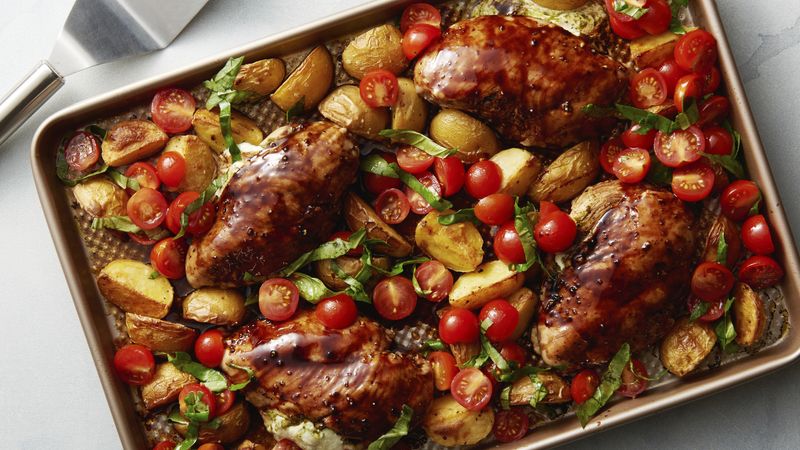 Sheet-Pan Caprese Chicken with Potatoes