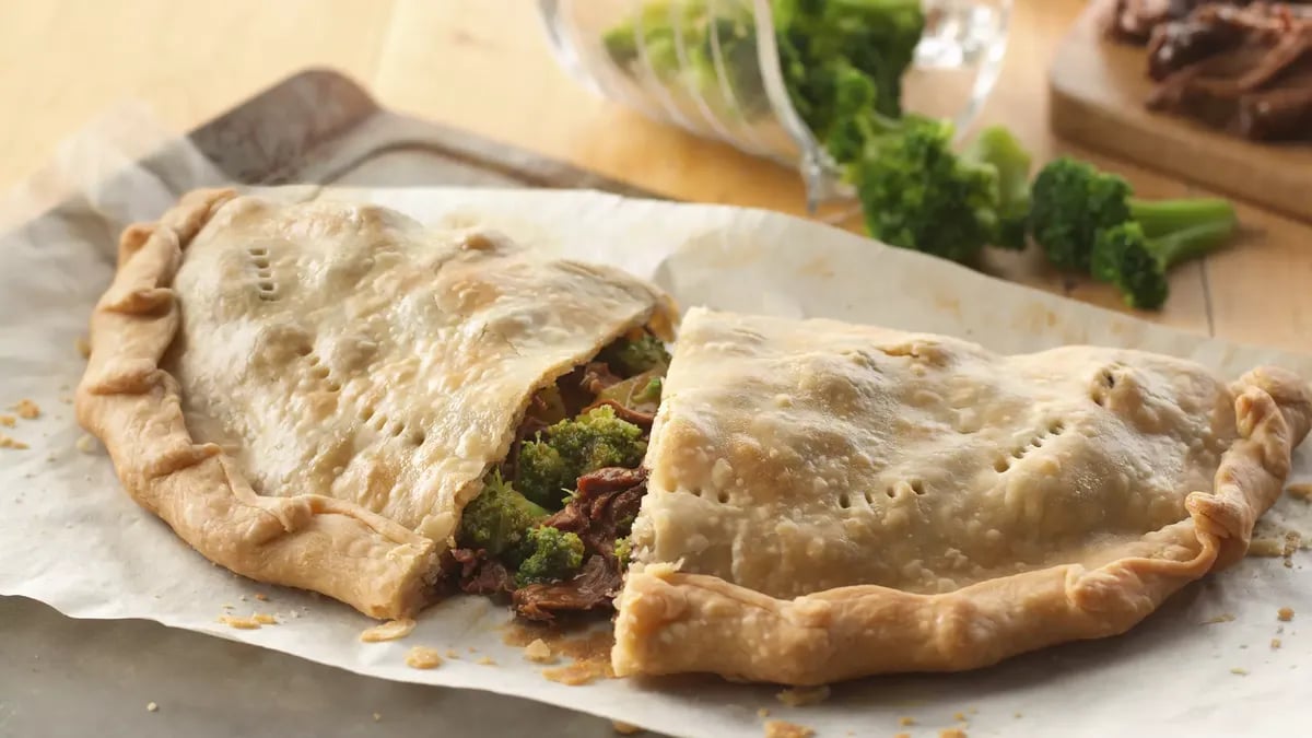 Broccoli Beef Calzone Pies 