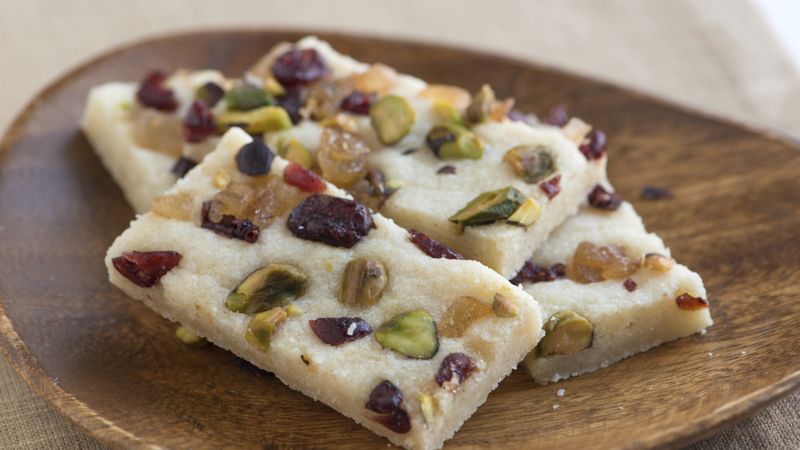 Pistachio, Cranberry and Ginger Cookie Bars