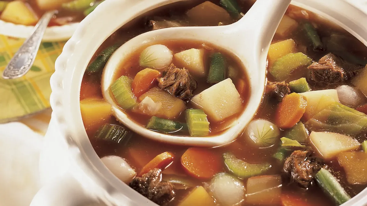 Old Fashioned Beef Vegetable Soup Recipe BettyCrocker Old fashioned beef vegetable soup recipe bettycrocker