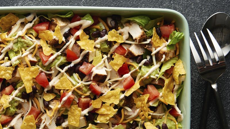 Layered Grilled Chicken Taco Salad