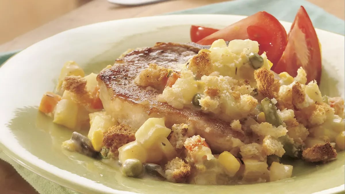 Baked Pork Chops and Vegetables