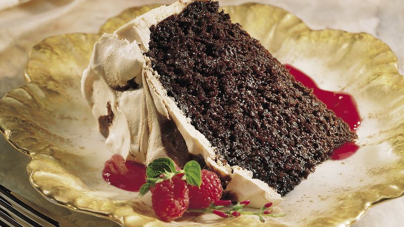 Meringue-Swirled Chocolate Cake