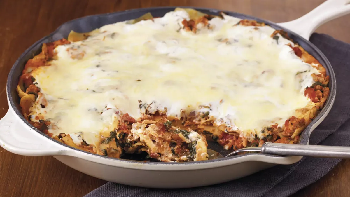 Turkey Florentine Skillet Lasagna