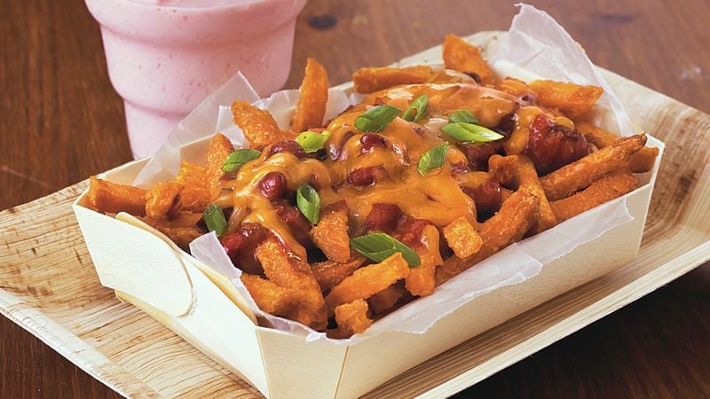 Chili-Cheese Sweet Potato Fries