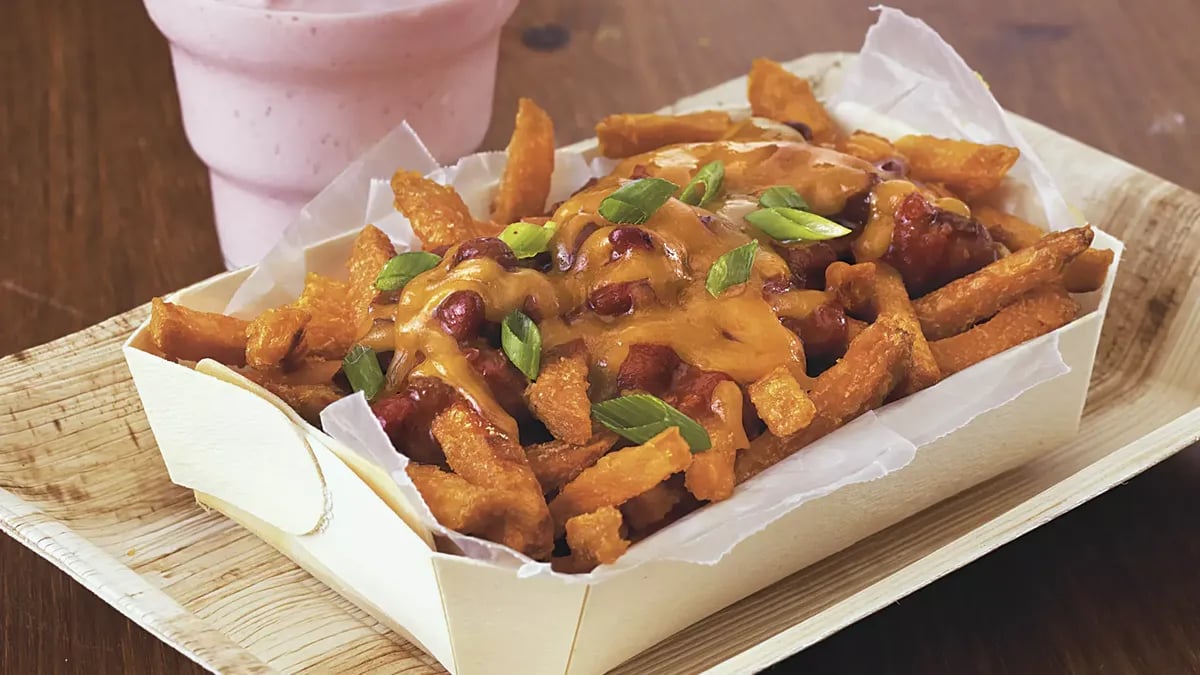 Chili-Cheese Sweet Potato Fries