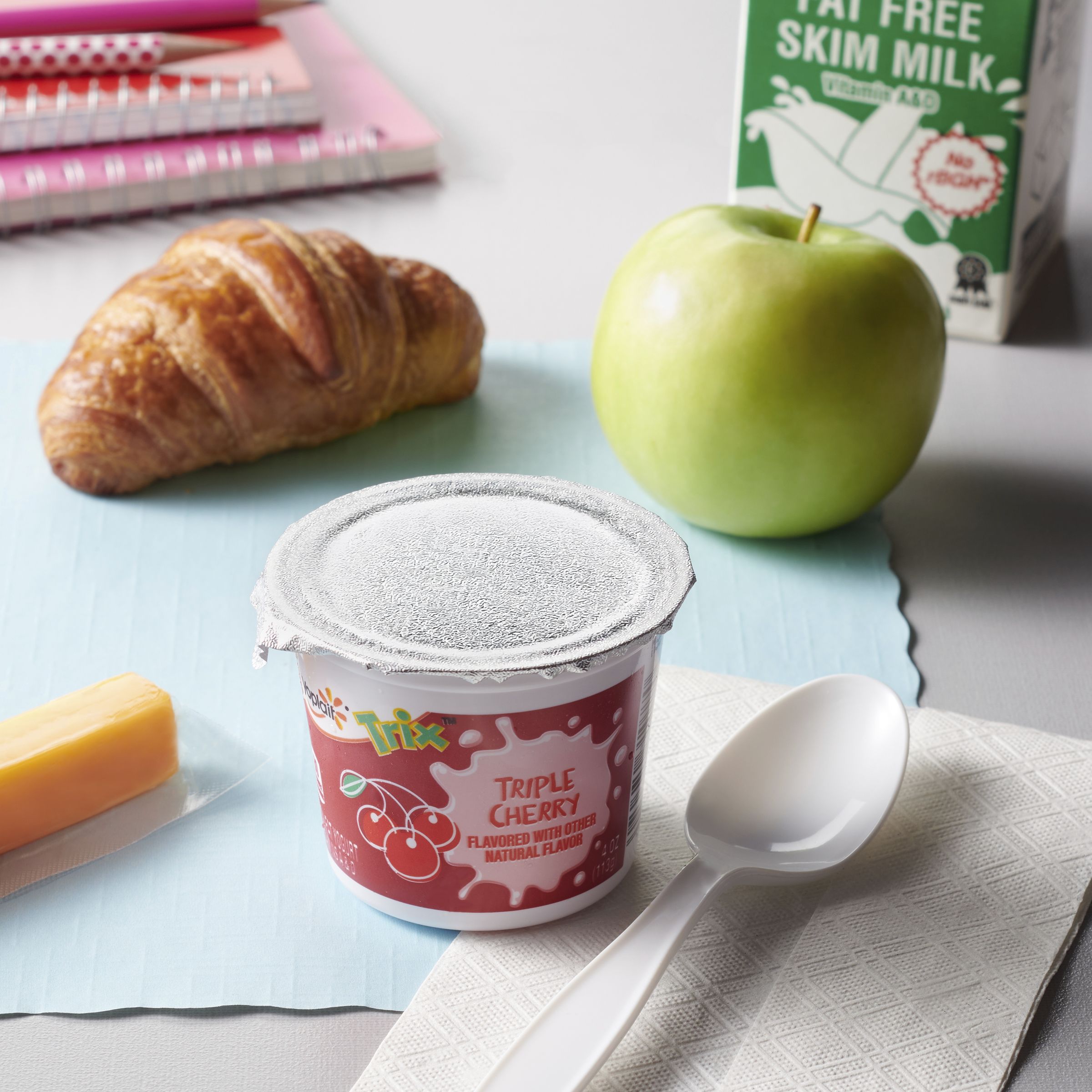  Styled Yoplait Trix Gluten Free Yogurt Single Serve Cup Low Fat Reduced Sugar Triple Cherry 48/4 OZ