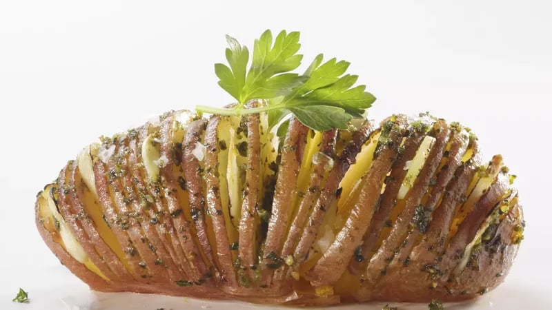 Pesto Dipped Accordion Potatoes