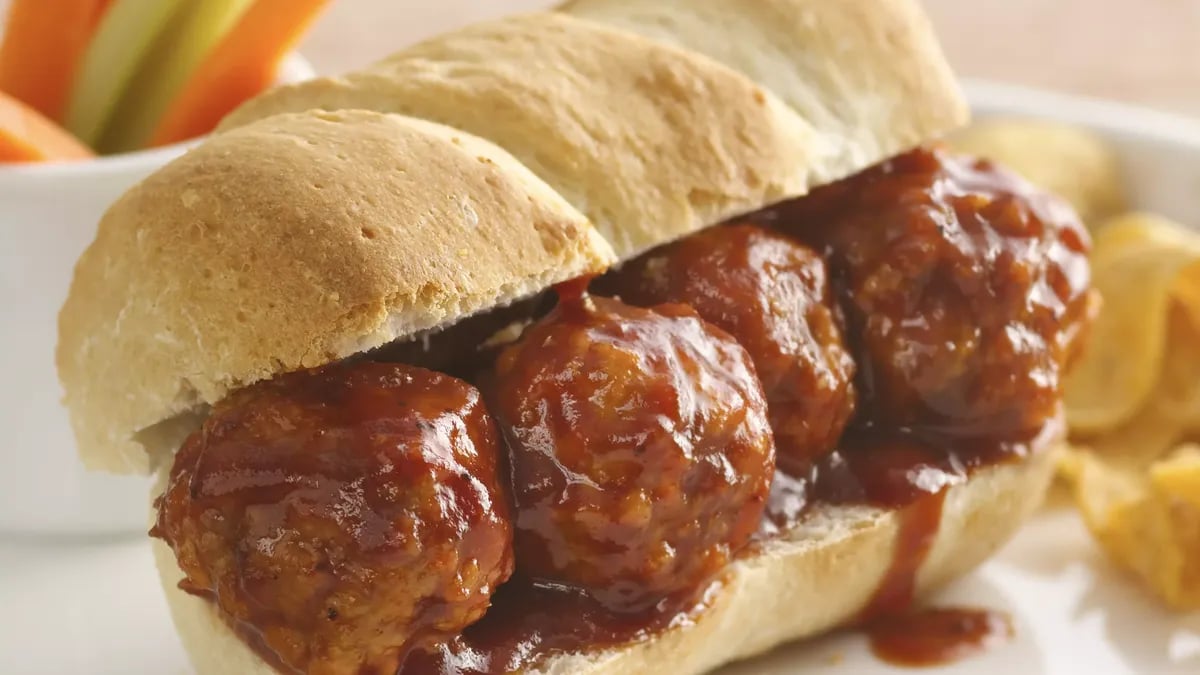 Barbecue Meatball Hoagies