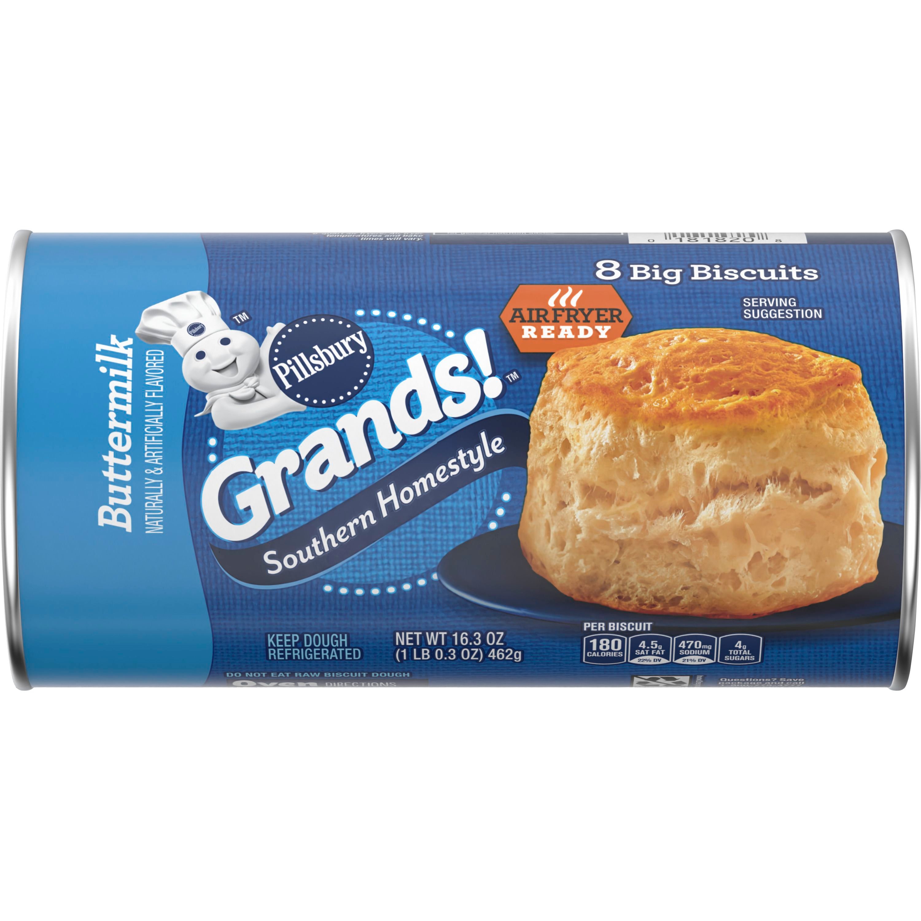Pillsbury Grands! Southern Homestyle Buttermilk Refrigerated Biscuit Dough, 8 Biscuits, 16.3 oz - Front