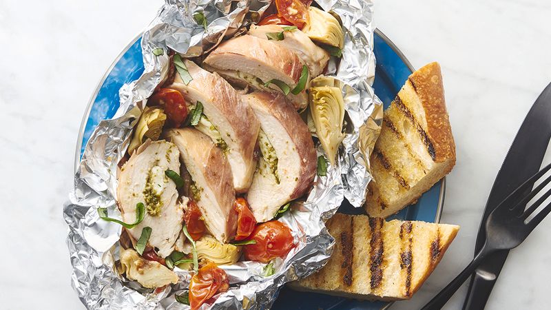 Prosciutto-Wrapped Chicken Foil Packs