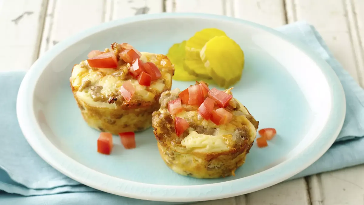 Healthified Mini Impossibly Easy Cheeseburger Pies