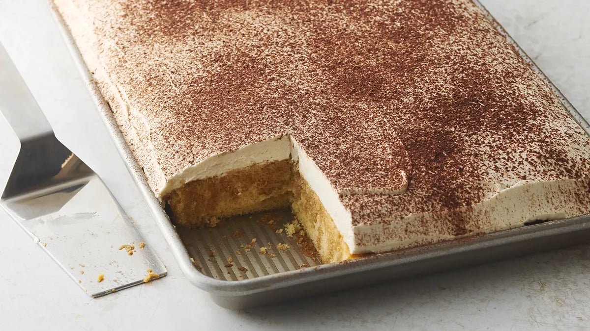 Shortcut Tiramisu Sheet Cake