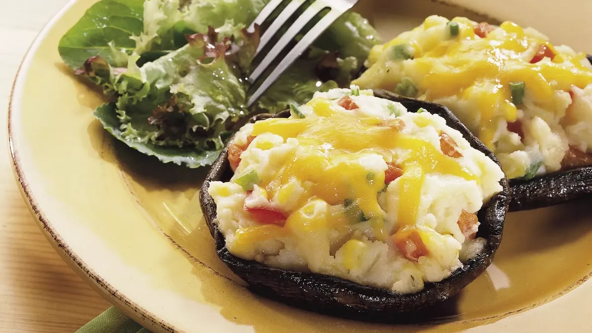 Potato and Corn-Stuffed Portobello Caps