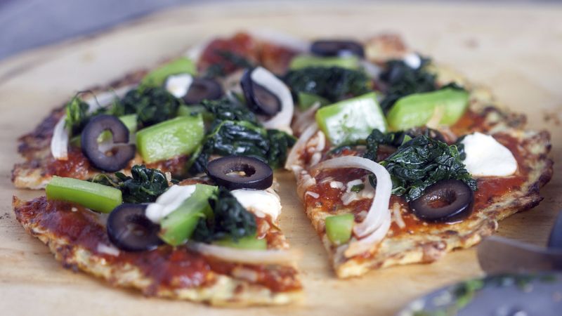 Vegetable Pizza on Cauliflower Crust