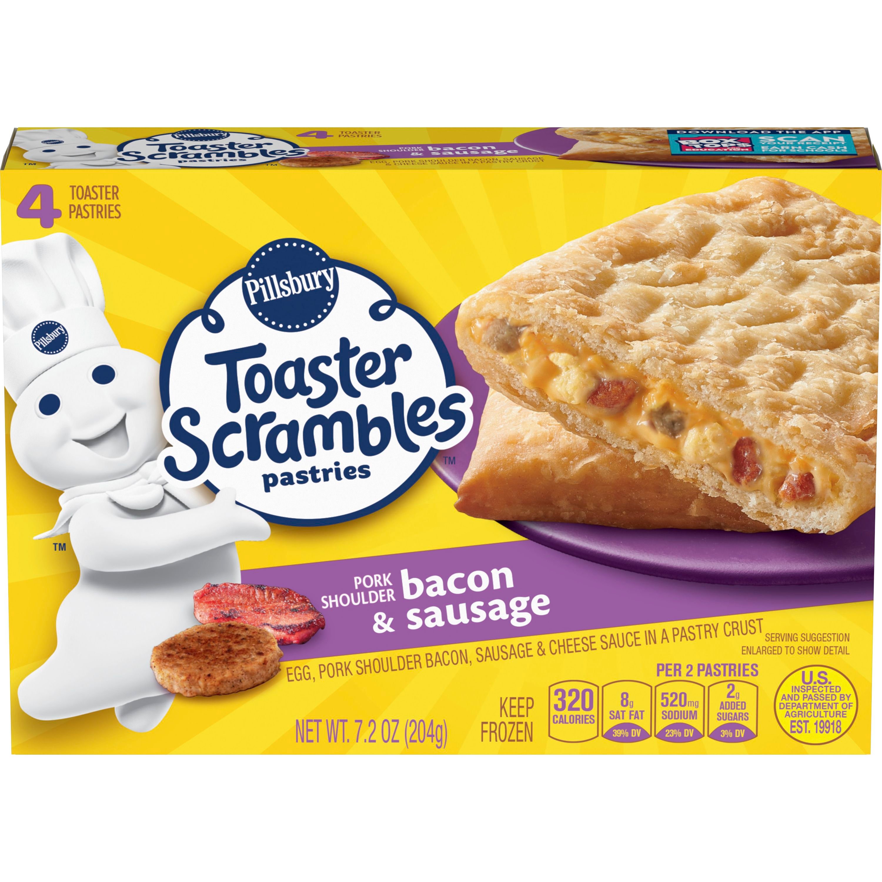 Pillsbury™ Bacon & Sausage Toaster Scrambles - Front