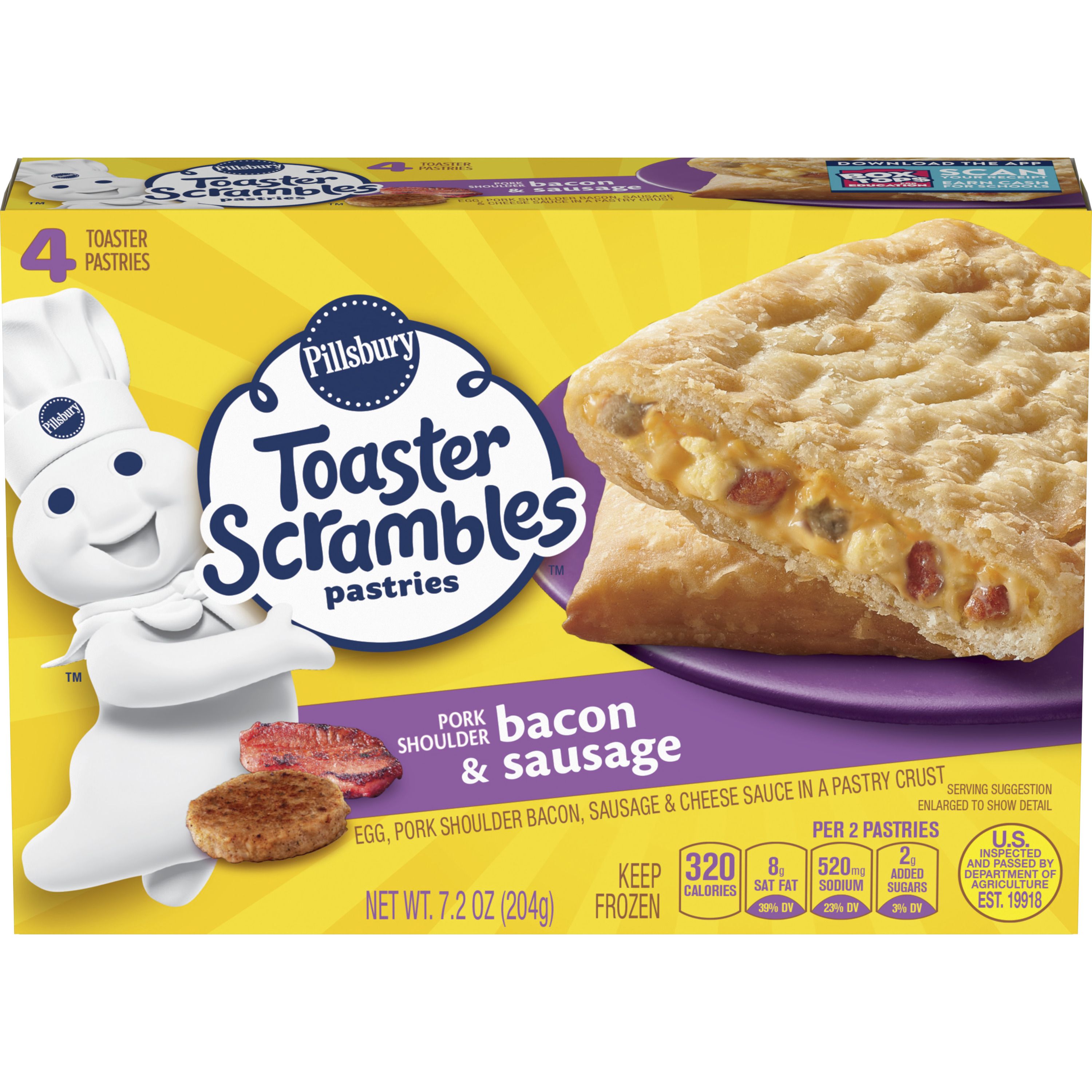Pillsbury™ Bacon & Sausage Toaster Scrambles - Front