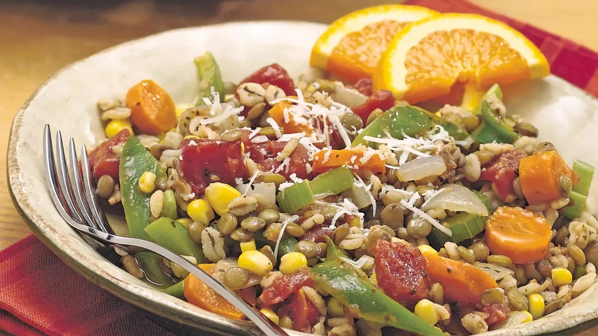 Lentil Barley Vegetable Skillet