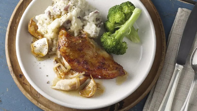 Slow-Cooker Twenty-Garlic Chicken Dinner