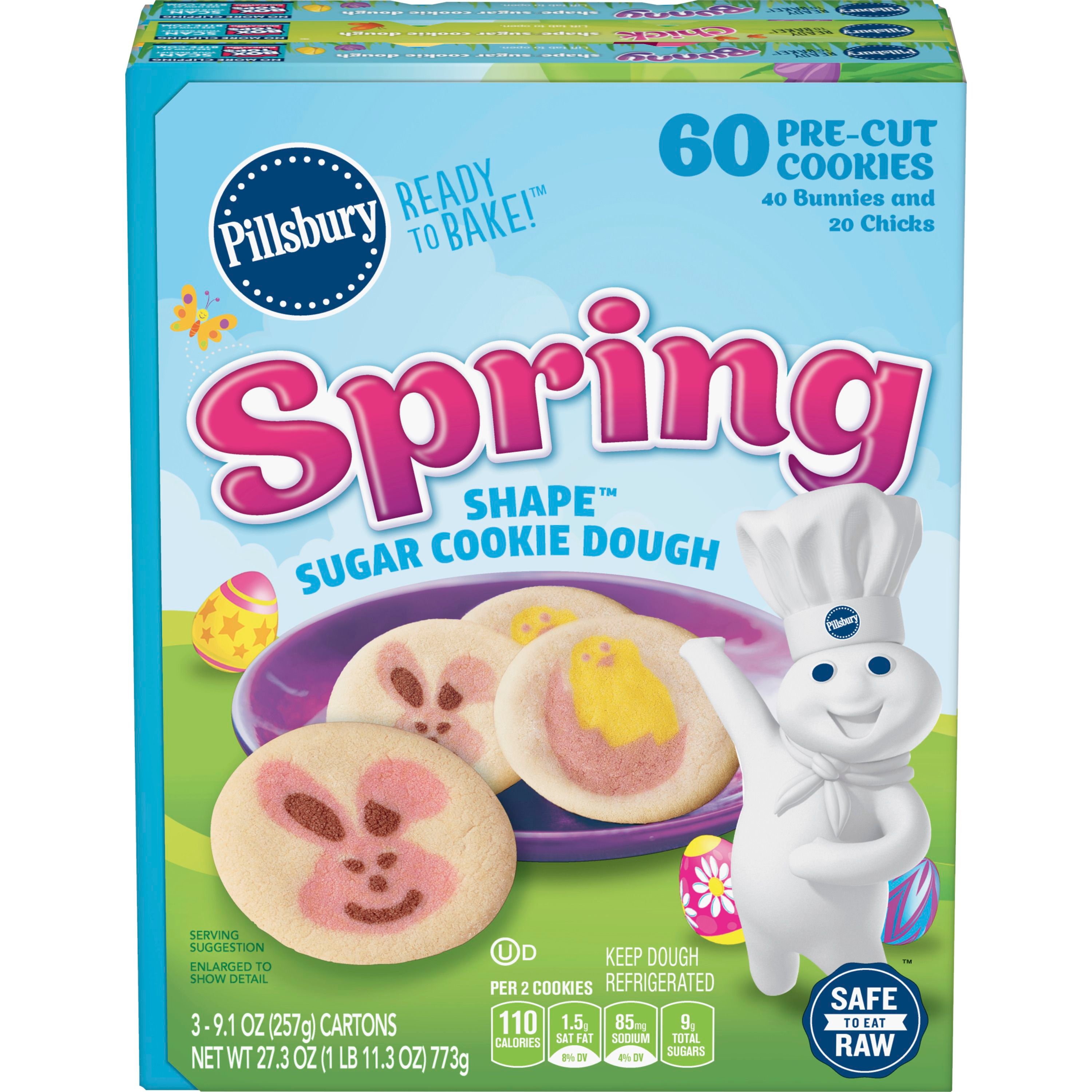 Pillsbury™ Shape™ Spring Sugar Cookie Dough 3pk - Front