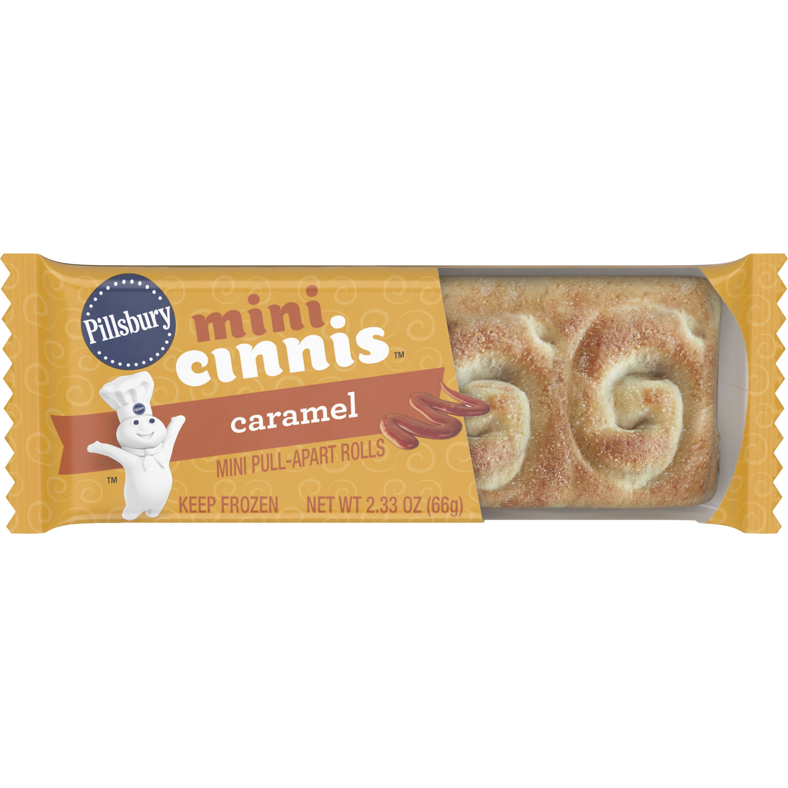 Front - 3D Pillsbury(TM) Frozen Mini Cinnis Caramel 2.33 oz