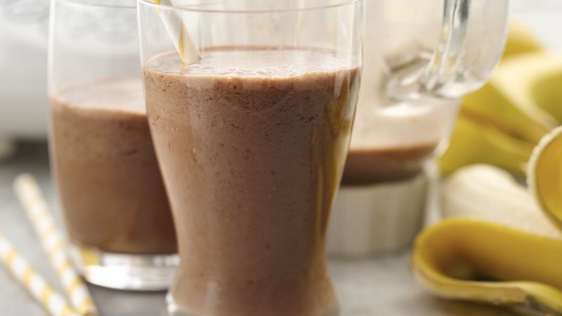 Chocolate-Peanut Butter-Banana Smoothies