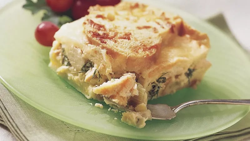 Do-Ahead Chicken-Leek Strata