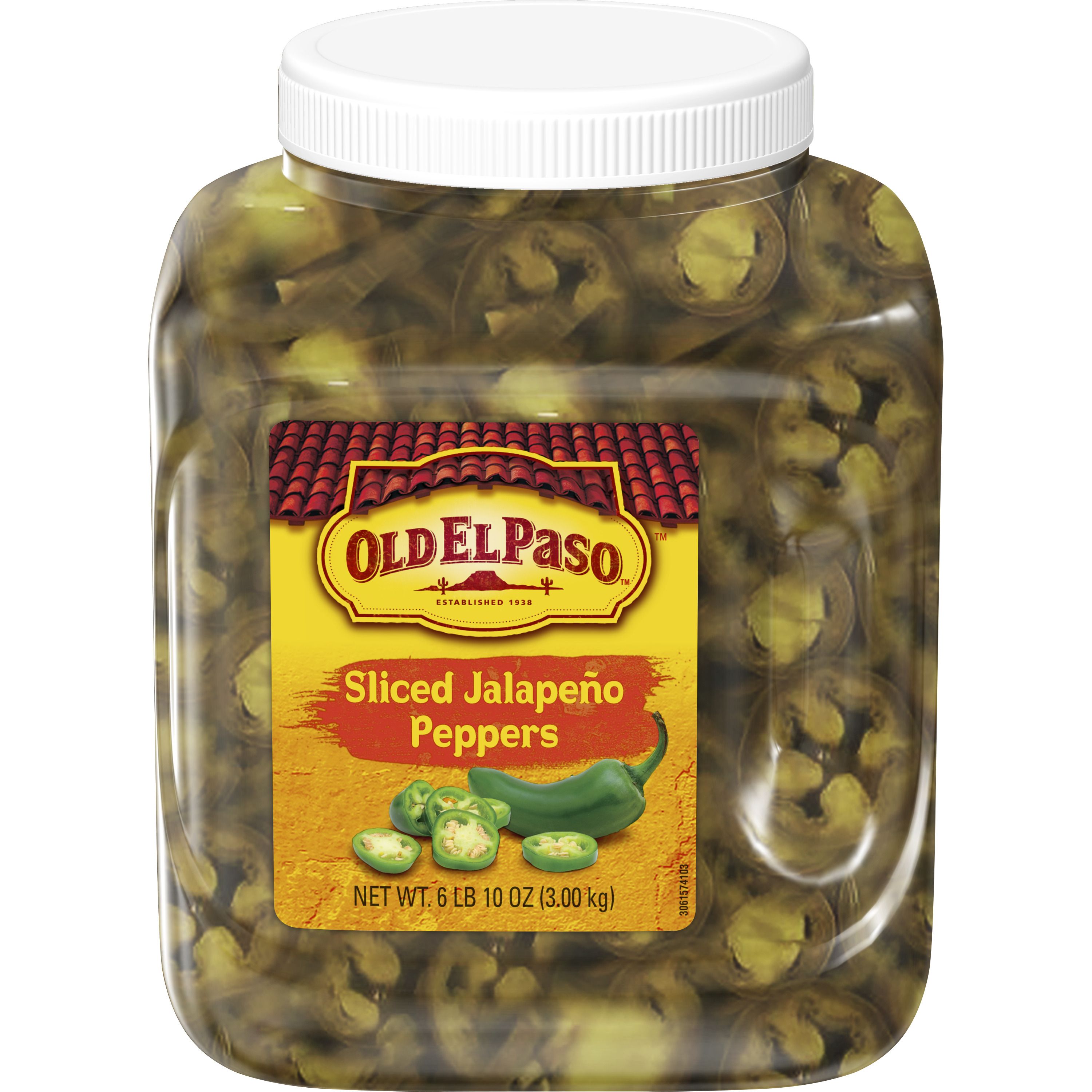 Front - 3D Old El Paso Mexican Condiments Bulk Sliced Jalapeno Peppers 4/106 OZ