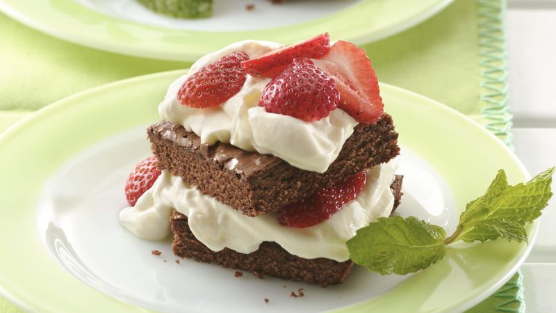 Brownie and Strawberry Shortcakes