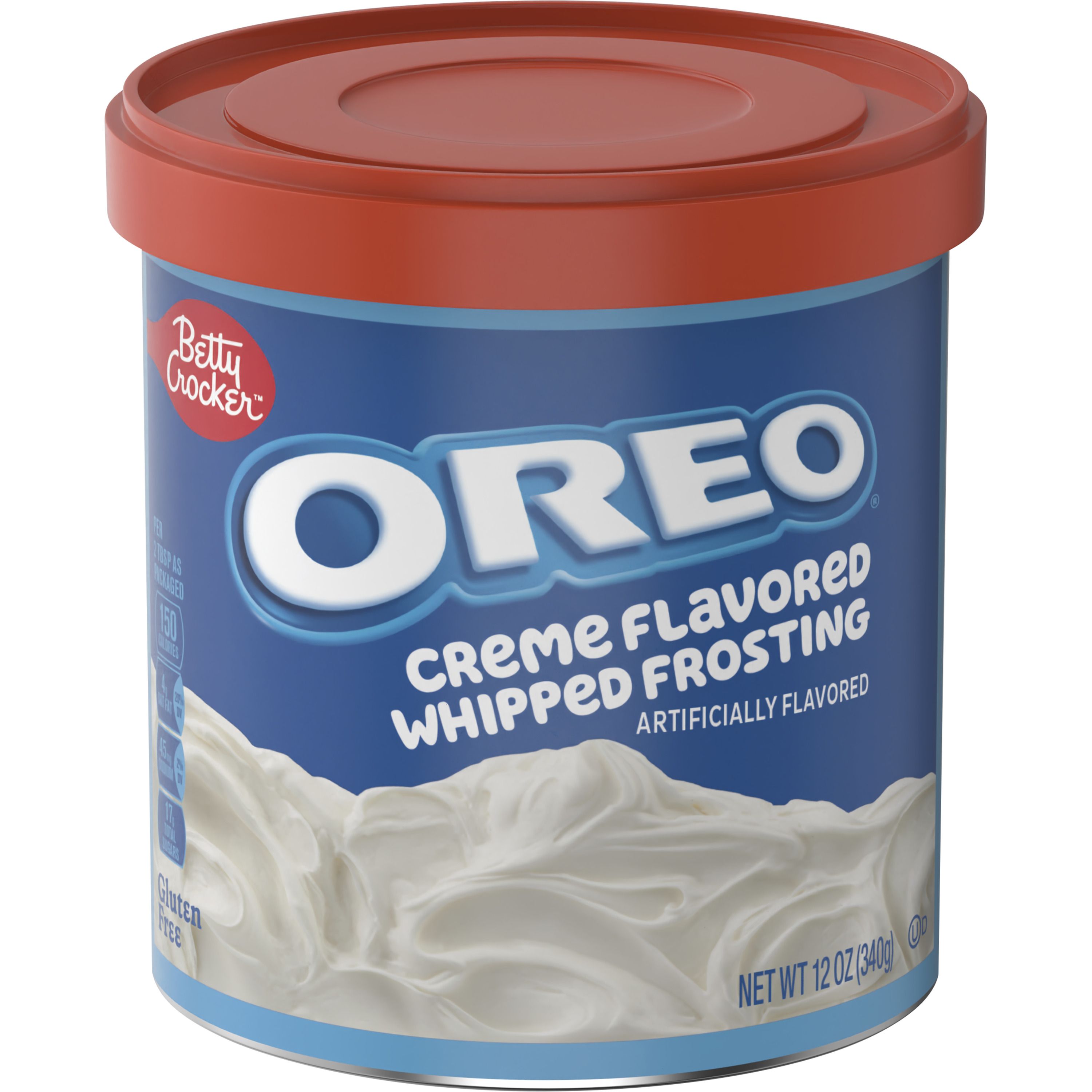 Betty Crocker OREO Creme Flavored Whipped Frosting, Gluten Free Frosting, 12 oz - Front