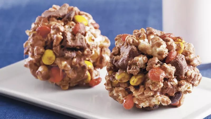 Chewy Peanut Butter Popcorn Balls