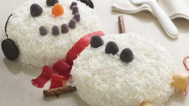 Snowman Coconut Cake