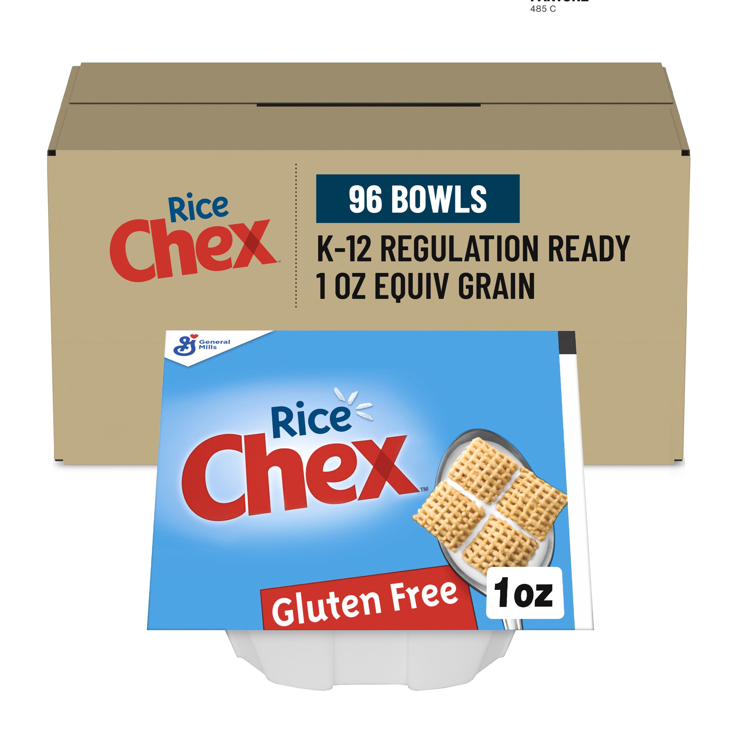  Case Optimized Hero Rice Chex Gluten Free Cereal Single Serve Bowlpak 96/1 OZ