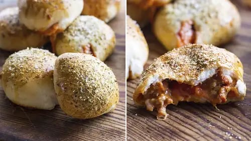 Sausage and Pepperoni Pizza Bombs